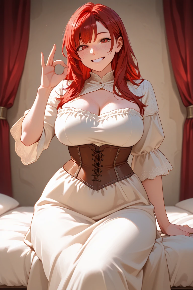 (melhor qualidade:1.3), (qualidade 4K),yor, standing in pose, (bedroom), indoor, anime coloring, (big breast), cowboy_shot, (MILF), mature woman, mid-length orange hair that reaches to her neck, light smile, , lips, wide hips, best quality, masterpiece, best of best, outstanding quality, magnificent, outstanding work, professional artwork, drawn by profession animator, anime-style coloring, cinematic lighting
