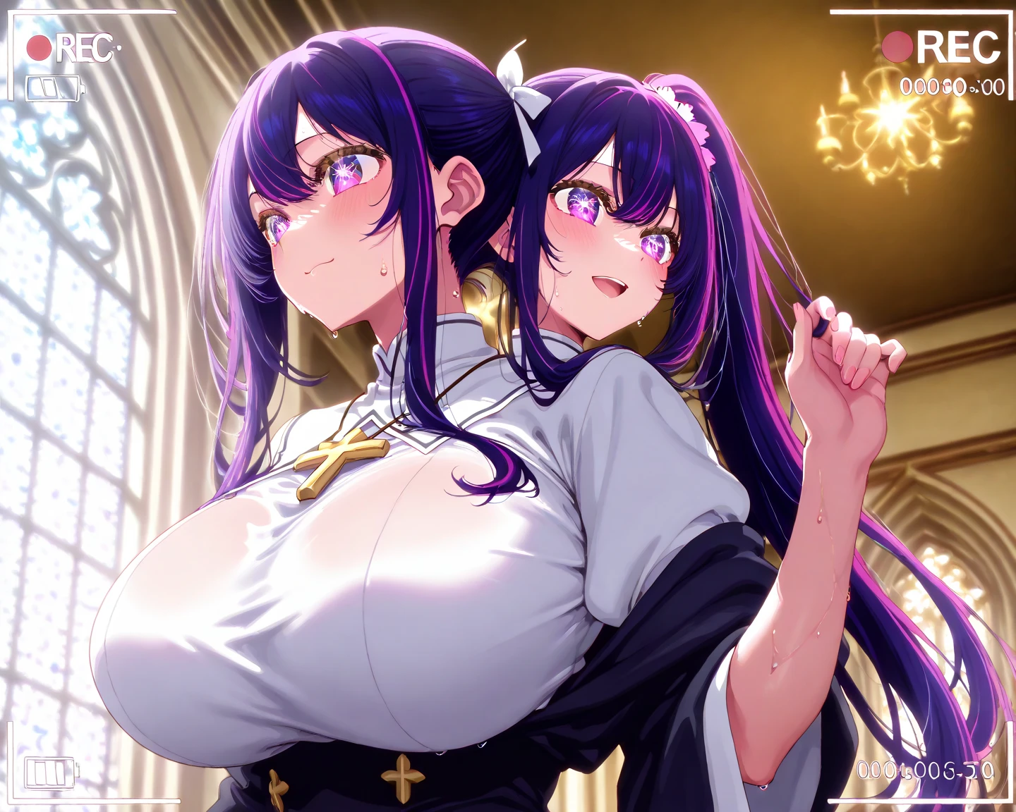 patchouli、library、Beautiful woman、Very thick thighs、Acme Face、Sloppy body、Best image quality、High resolution、masterpiece、super high quality、Thick pubic hair、Screaming orgasm face、Purple lace panties、Very big ass、Very large breasts 、Blushing、4K quality、Blushing、Cry of ecstasy、Wearing black knee socks、Sweaty all over、Heavy breathing、Cowboy Shot、Shaking breasts、上下にShaking breasts、Penis sheath、Cowboy Shot、Fuck with a guy