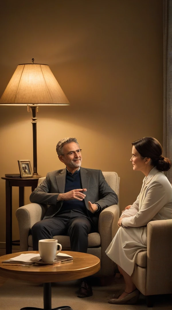 Chic enters his house and his father is sitting in an armchair