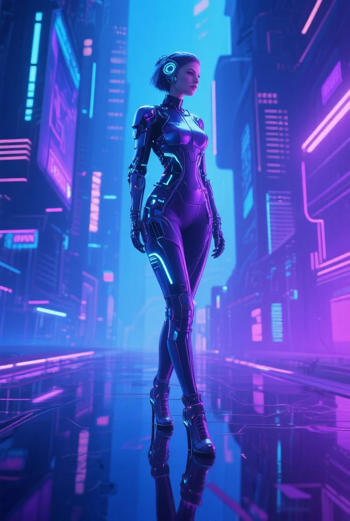 Create an image named Brinkx7x led neo futuristic with a character