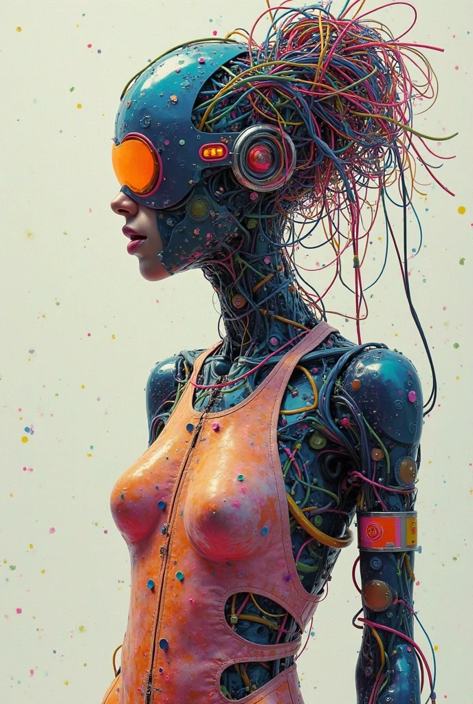 ((pay attention to the plan:1.5, plano general, whole body:1.5)), 1 beautiful girl in technical clothing, mechanical spider, circles, Fractals,(black outline art) By Yoshitaka Amano,Travis Charest. colors, land, cian, yellow, green. magenta, violet, cian, High Definition, hyper sharpness image,(Best Quality:1.3, 32K,High Definition:1.3, 4x ,ultra sharp, High resolution, professional) ,cinematographic, Fisheye photography:1.6,