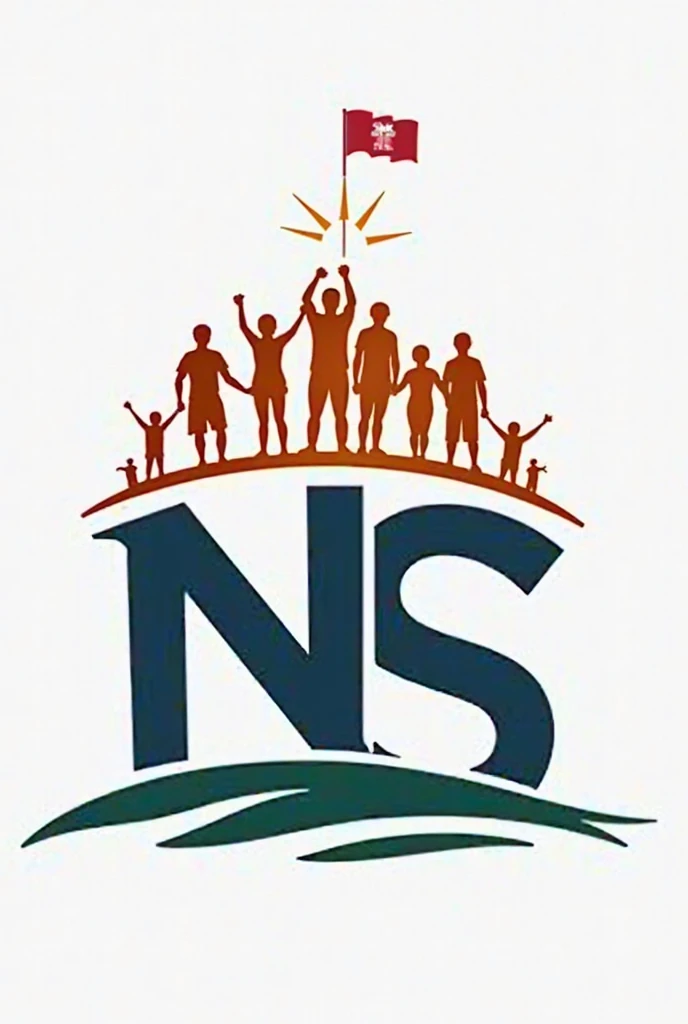 Two children are standing outside their university with a banner on WHAT is NSS ?