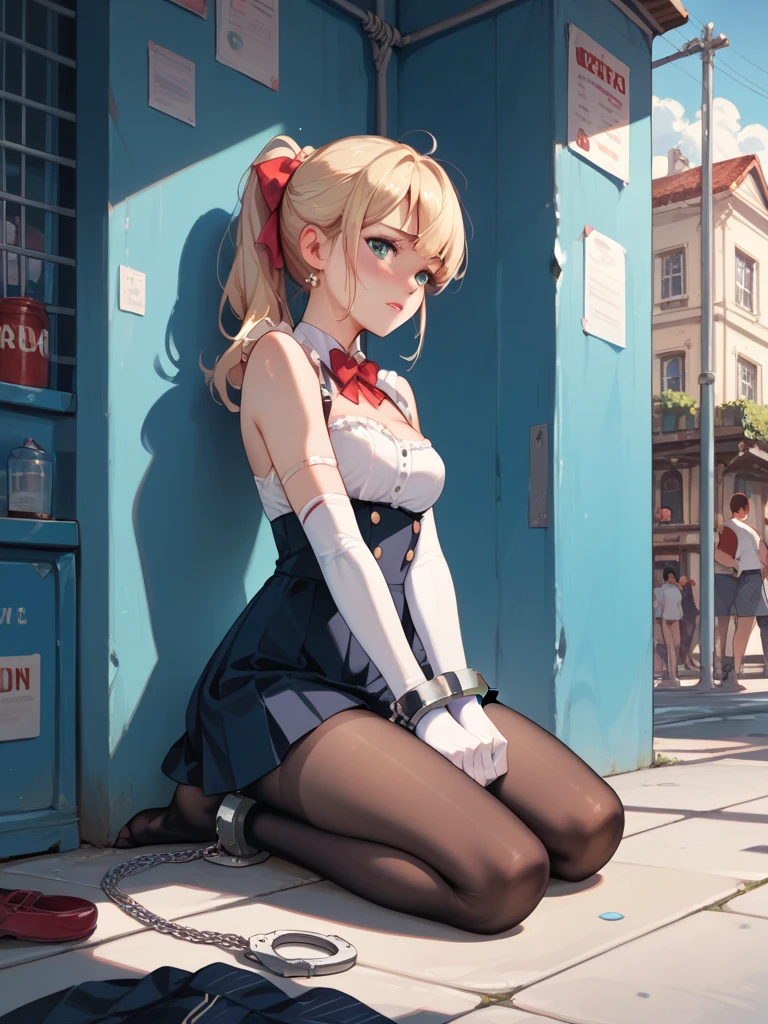 Lower Body Zoom、sit、Legs2Book、Arms out in front、Pussy、spread legs with squatting pose、I'm looking away、In town、bustling street、cap、Shoulder bag、mini skirt、Private Server、Girl、Girl、Younger、Baby Face、flat chest、forehead、Angry、Both eyes open、Useless、Chat with friends