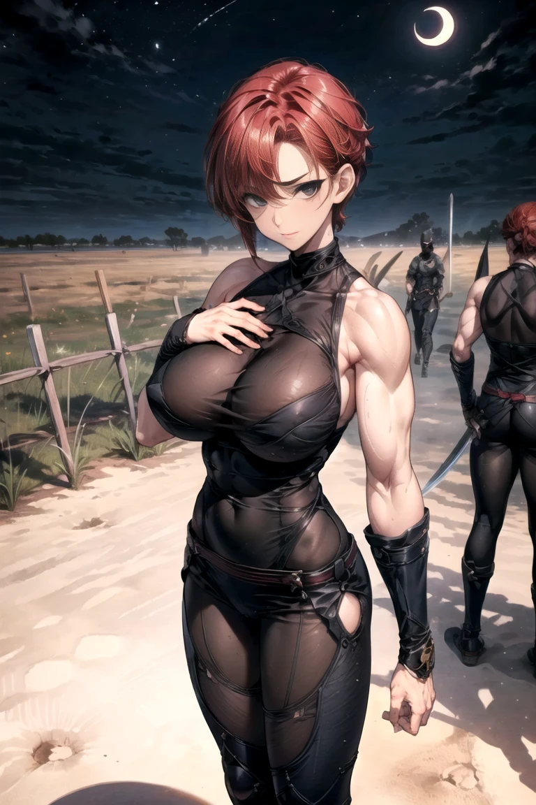 ((Full body. standing):2) (({Only 1/Female}):2):{((wearing extremely sexual Spartan warrior costume, short and tight on her body):1.5), ((extremely large breasts ):1.5), ((red mohawk hair, red eyes):1.5) ((tattoos all over body, blood running down body, looking at viewer, seductive smile):1.5), ((striking erotic poses):1.5) }; {((Background: Spartan city in ancient Greece crowded with Spartan warriors, with different colored hair style, Spartan army attire):1.5)}, Hyperrealism, 16k, ((best quality, high details): 1.4), anatomically correct , masterpiece, UHD