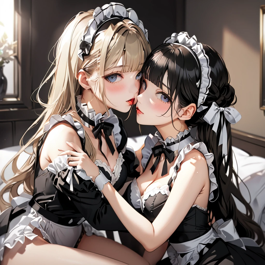 american girls 18 years old Beautiful eyes, real skin, delicate face, full body picture, hanfu, clothing details, skin details, slim body, delicate and delicate, ((2girls, blonde hair girl beside brown hair girl)), blunt bangs ,beauty, best quality, super detailed, masterpiece, fine detail, high resolution, 8k wallpaper, realistic details, skin details, photoshop \(medium), super detailed, high resolution, extremely detailed, cinematic lighting texture, beautiful, perfect, hd