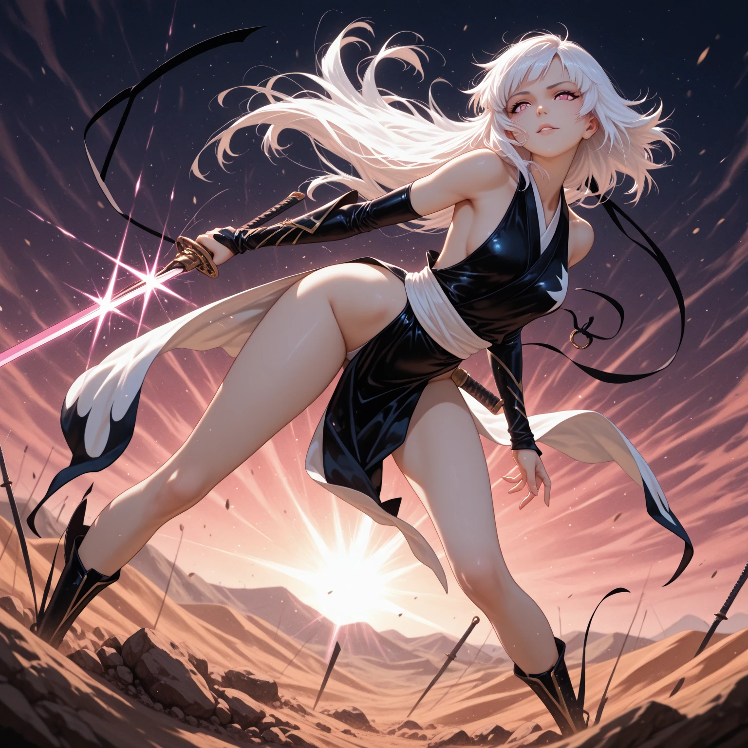 (masterpiece, 4K resolution, Surreal, Very detailed), (White Costume Superhero Theme, Attractive, Girl on top of the city, Wearing a white Spider-Man costume, Superwoman), [((23 years old), (Long white hair:1.2), whole body, (blue eyes:1.2), (Dynamic poses) ((Gritty urban environment):0.8)| (city View, at night, Dynamic lighting), (Full Moon))]