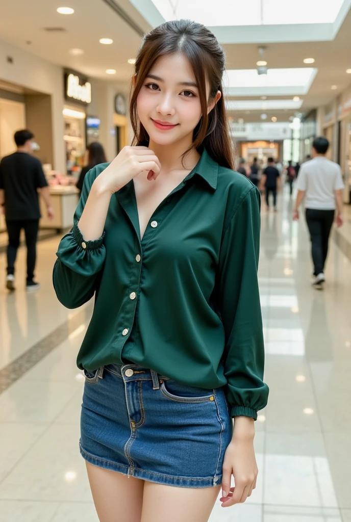 ulzzang-6500-v1.1, (Raw photo:1.2), (Photoreal), beautiful detailed girl, (genuine: 1.4), A bewitching beautiful mature elite secretary wearing a luxurious silk blouse.、40 years、height　154cm、well-proportioned body shape、hourglass illustration、skirt and thighs、when walking down the hallway、business services, (wearing pantyhose,realistic pantyhose)、work in the office、wearing a satin blouse, ultra-thin fabric、Smooth、see-through fabric、girl wearing luxury high heels, wearing an elegant blouse, Wearing an ultra-thin blouse, business woman, blouse and skirt, Wearing a silk blouse, Please wear a shirt and skirt, japanese goddess、huge file size, High resolution, very detailed, highest quality, [masterpiece:1.6], enlightenment, very detailed, nffsw, finely, highest quality, 8k wallpaper, movie lighting, perfect body shape, cute droopy eyes beautiful big eyes、peck your finger, ((table top)), highest quality, eye shadow, ((full body shot:1.2))、(very affectionate smile:1.2)、realistic skin texture、shiny skin、exposed thighs!!!, Asian age,