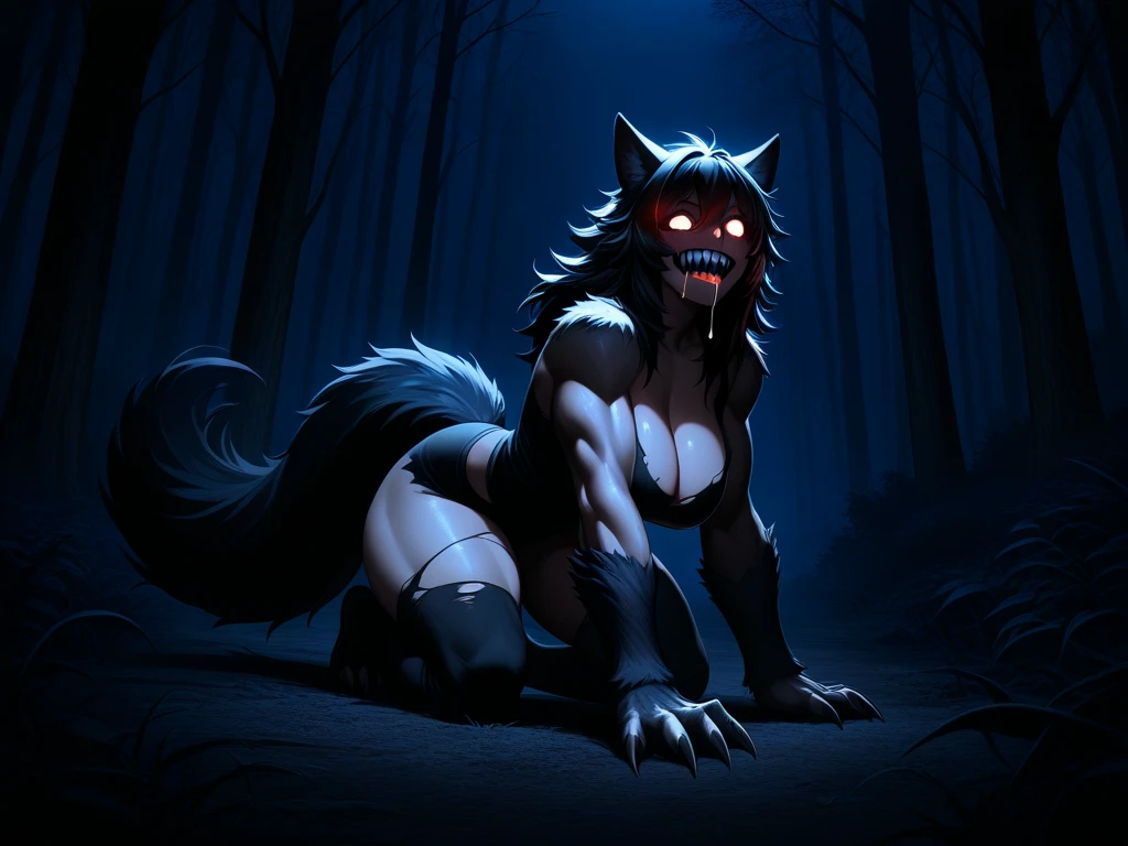 (best quality,4k,8k,highres,masterpiece:1.2),ultra-detailed, colorful, ((slime; girl)), ((furry; Anthro Fox)), ravenous, ((horror)), ((hungry)), dungeon background, soft lighting, bare breasts, ((punk hairstyle)), well-toned abs