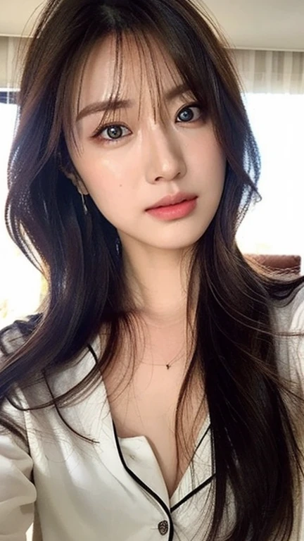 Dark brown hair、Light brown eyes、Japanese actress、 Lady、I am about 40 years old...........、(Intricate details:1.2)、 (Ultra-high resolution:1.2)、Ultra-high resolution、(Finely tuned)、(Detailed facial features)、Hmph、8K resolution、D cup size breasts、Long Hair、white TulleTop、FrillsTop、Tulle Frills Top、Denim pants、Basking in the sunshine、summer、hot、Trending Fashion、2024、Open your chin a little、Open your mouth a little、A fashionable street in Paris、Holding back my hair blowing in the wind、Windblown Hair、