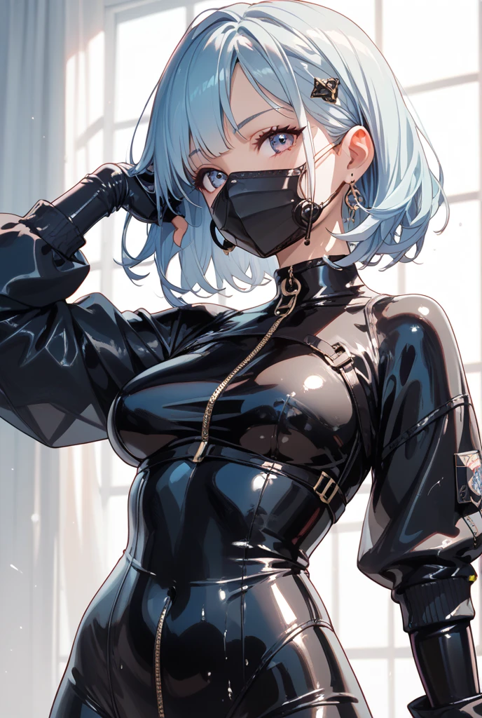 ((best quality)), ((masterpiece)), (detailed), 1baby girl, off-shoulder sweater, Colorful, 1 female, walpaper, light particles, futuristic clothing, ultra-high quality, silver hair, white dress, pony tail hair, blue eyes
