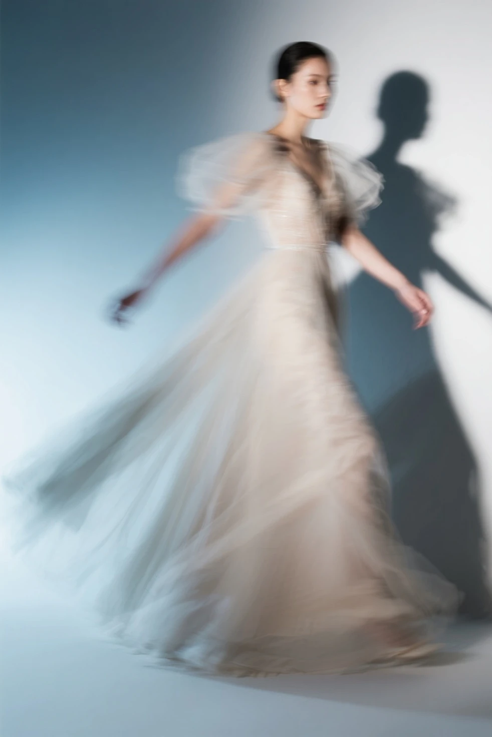 Woman in dress with veil and gloves, Translucent dress, Vera Wang Couture, ハイfashion! fashion!, ハイfashion fashion, !!! ハイfashion!!!, high fashion ハイfashion, !! ハイfashion!!, ハイfashion, See-through dress, ! ハイfashion!, Futuristic and fantastical, Wearing an organza gown, Herpen Iris!!!, Inspired by Giorgio De Vincenzi