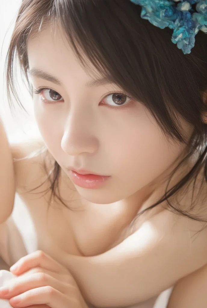 (1girl in:1.3)、photos realistic、Photorealsitic:1.4
Official Art、ultra-detailliert、Beautiful and aesthetic、Beautiful fece、masterpiece、top-quality、sitted、Spread your legs、hand behind head、
Colossal tits、(barechested)、spread fingers、Hugging each other naked、Having sex naked、Insert Upright