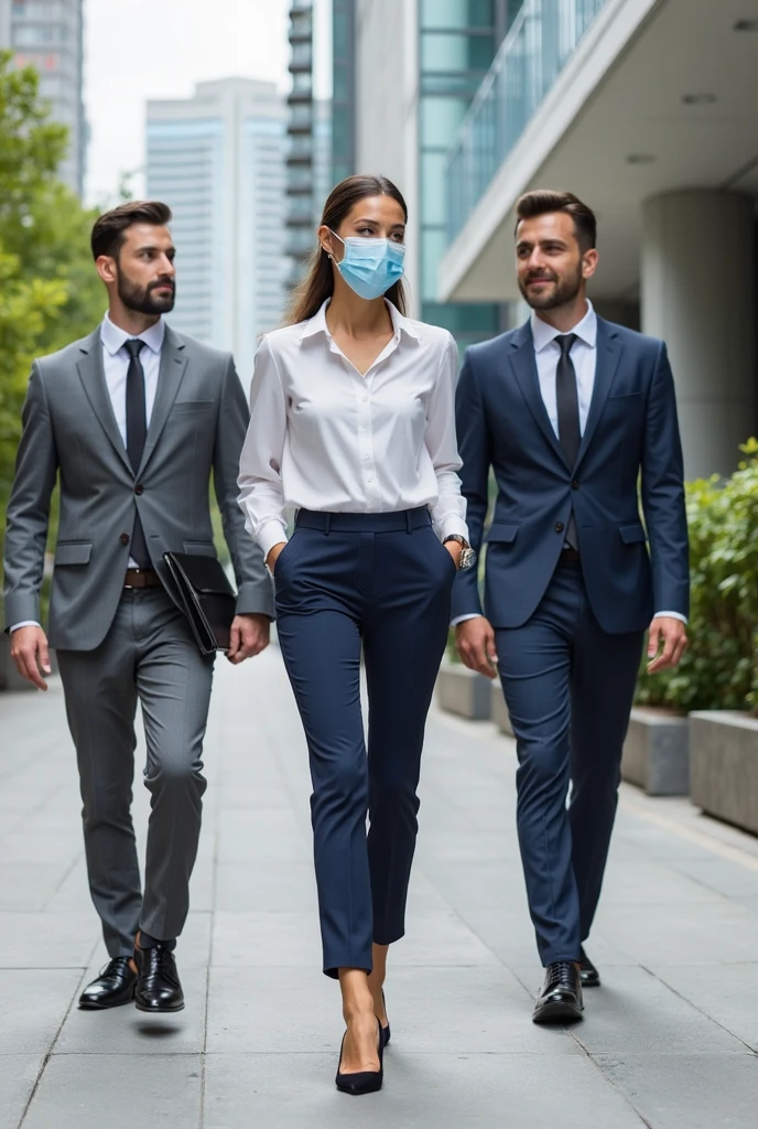 Front view, Full-body, couple is standing pose , on street , in Paris, looking Eiffel Tower, everyone nothing people, 2021 years ,(1 male and 1 female is exist), (1 male Englishman, 1 boy is 50 age old), ( blond hair, long hair, handsome face mask, panic ), English gentleman ( blue suit style, suit , vest, pants, (brown shoes)), 1man and 1 woman is couple, looking back, demo , many people striking, black smog, riot UHD, masterpiece, retina, anatomically correct, accurate, textured skin, super detail, high quality, high details,
