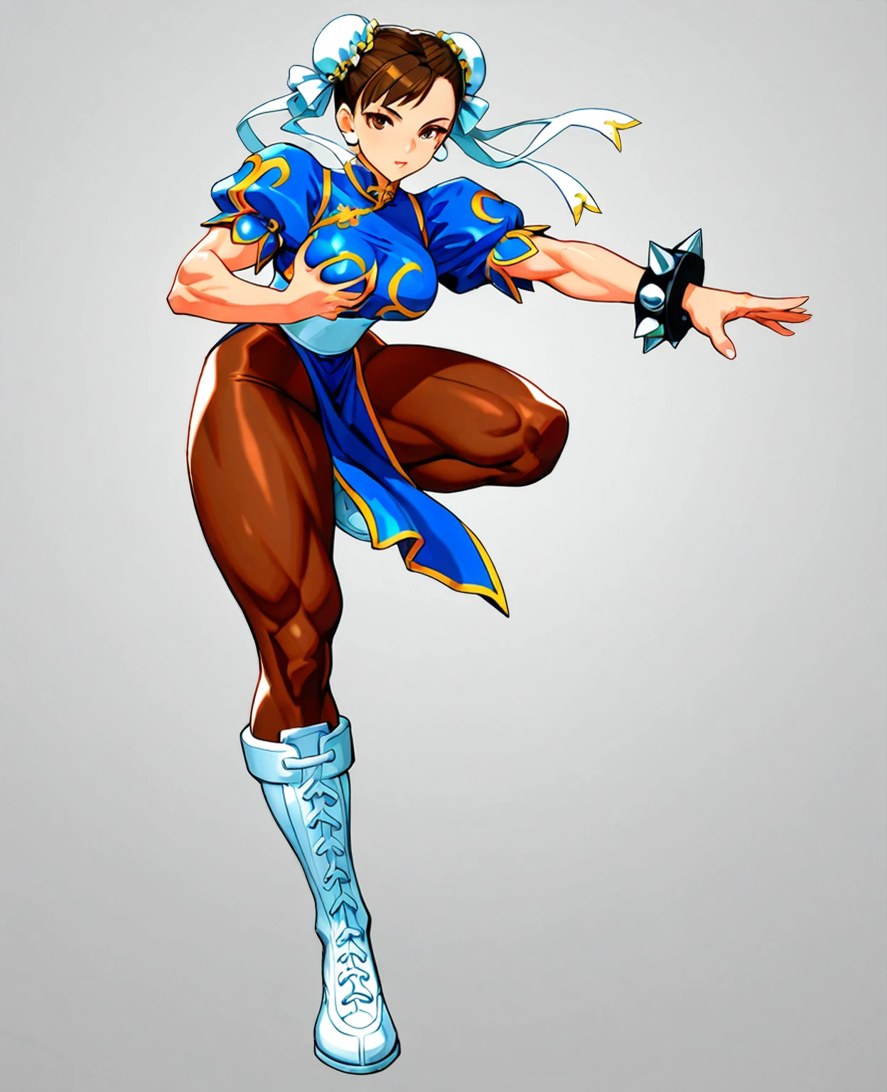 80s aerobics style、High leg leotard、Colored tights、loose socks、sneakers、Detailed picture、girl、25-year-old woman、Dynamic pose、Crotch line、Erect nipples、Y-shaped balance