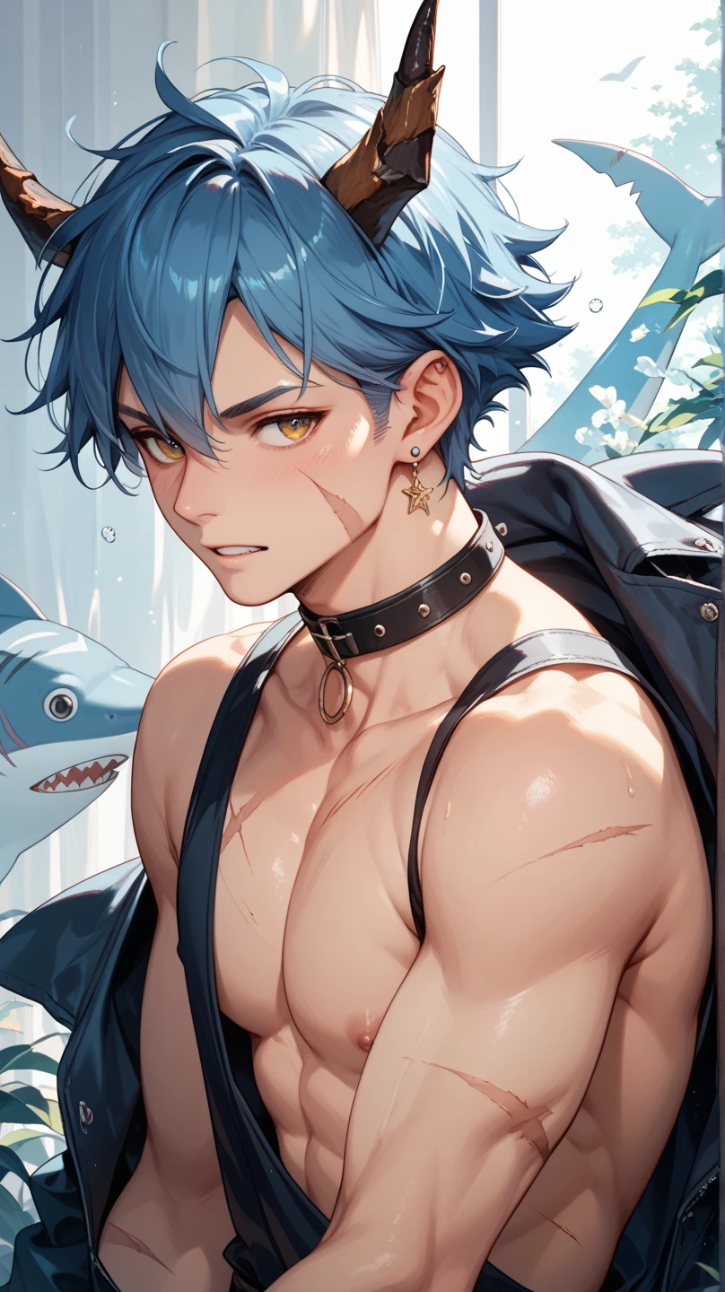 Anime guy, snake tail, fangs, bikini