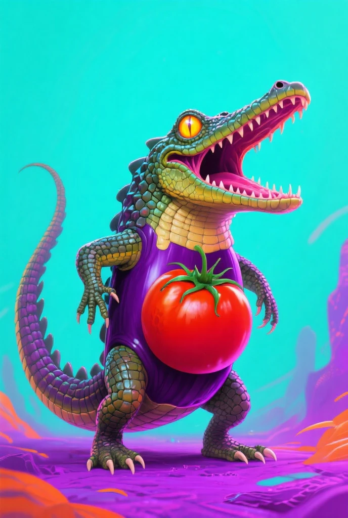 A green velociraptor in a thoughtful pose, with a claw on his chin and eyes looking up, as if he were contemplating a deep thought. The background is a green and black geometric pattern that adds a modern touch. Top text: "If a tomato is a fruit". Bottom text: "Does that make ketchup a smoothie?". The dinosaur texture and background design create an intriguing and humorous image., nft, nfts