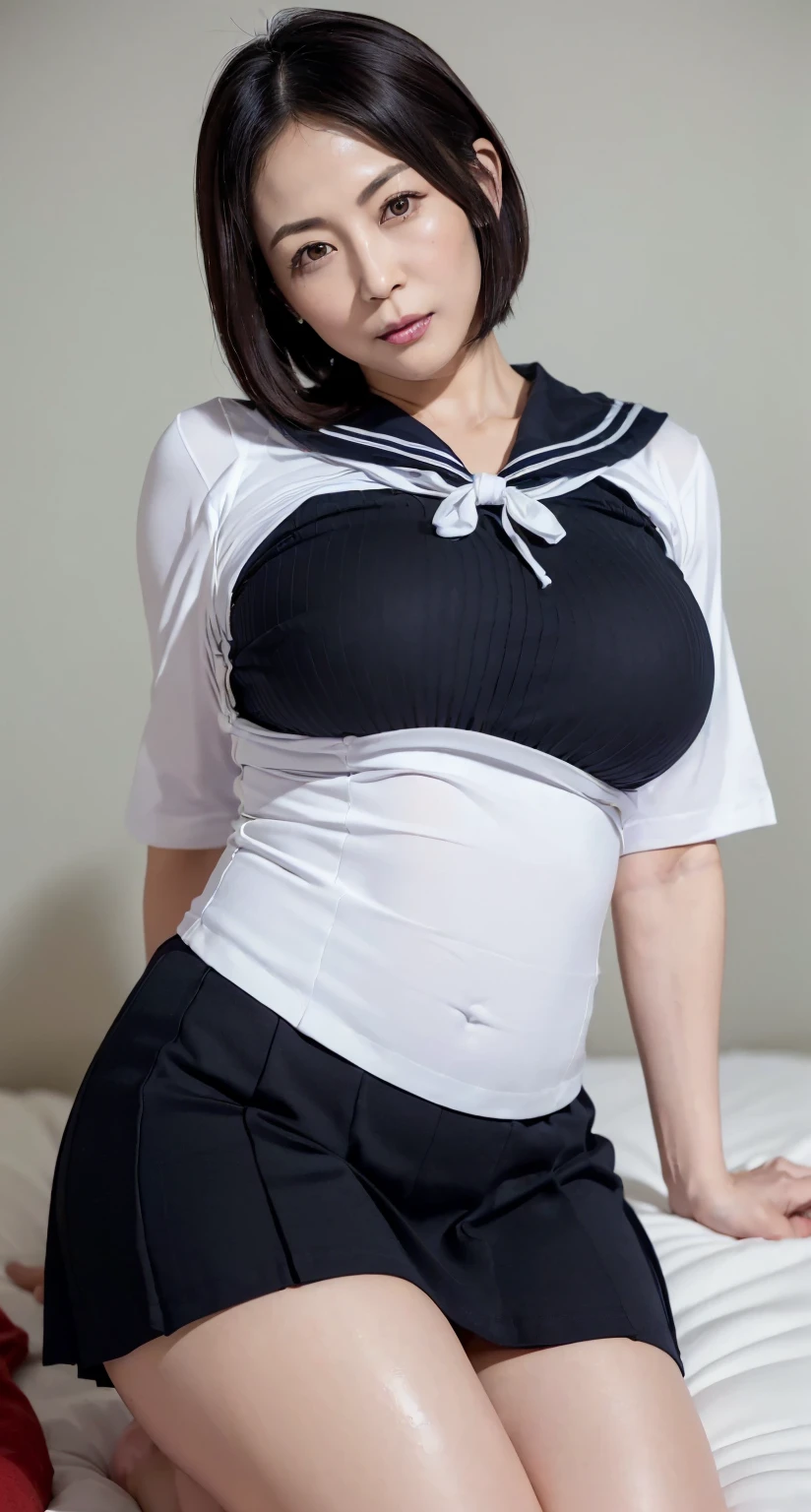 (8k、RAW Photos、highest quality、masterpiece:1.2)、(Realistic、Photorealistic:1.37)、1 girl、Wearing a sailor suit、Roll up your skirt、A large amount of cloudy sperm flows out of the vagina, Protruding areola、Gal、Lots of eyelashes、Eyelid wrinkles、Dark red knee-high socks、Spread your legs、wavy twin tails、Cute Smile、Sweaty body、Attractive body、Plump body、Beautiful and perfect body、V-line emphasis、Put your hands behind your head、Whip Body、Plump body,Chubby、