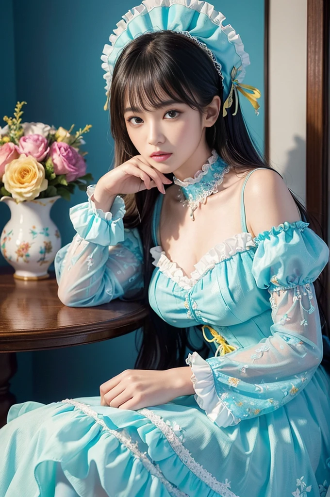 Beautiful dance, She gently lifted her skirt with one hand, Long legs , In the swimming pool, ((Flowing long hair))Official Art , Unity8k Wallpaper , Extremely detailed , Visible cleavage, Pretty and beautiful , 性感Long legs, masterpiece , best quality ,Practical, Very detailed illustrations ,Extremely detailed , Intricate details , Extremely complex and detailed , Very detailed 8KCG wallpaper , Caustics .reflection , Ray Tracing , Devil theme ,nebula ,Dark aura, Network Effects , (1 girl)solitary , 小蓝Butterfly , There are dozens of monarch butterflies around , (Blue plasma flame , (insect , Butterfly)) Pastel tones in Rococo style ,Light white and light dark red , Incredibly beautiful , Cherry blossoms , Surrealism ,painting , Ethereal , Mixing reality and fantasy elements ,Ray Tracing , Complex Mode , Exquisite lines , Perfect your hands, Starry Sky , rich and colorful , Star