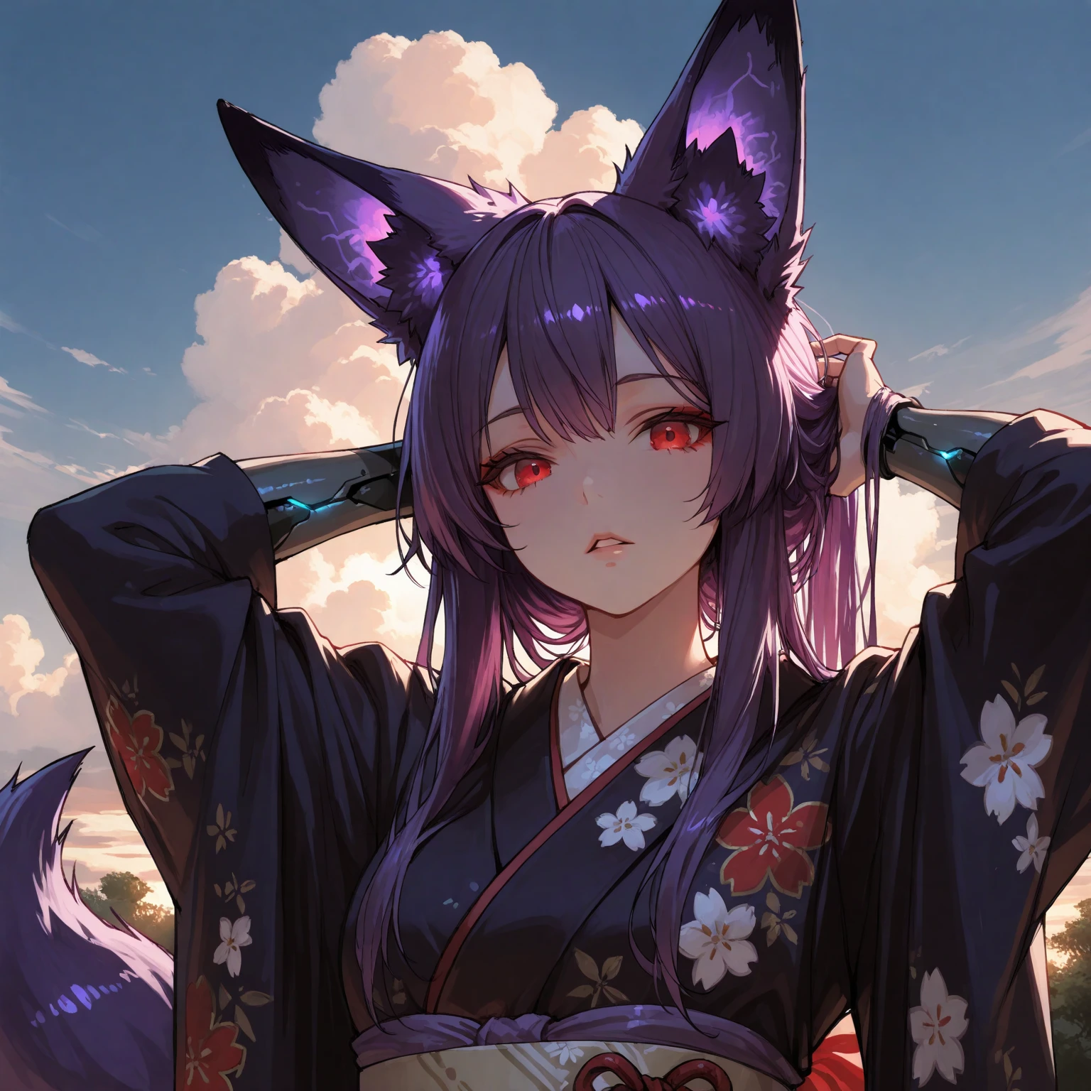Menira Leopard with black kimono with hair logos