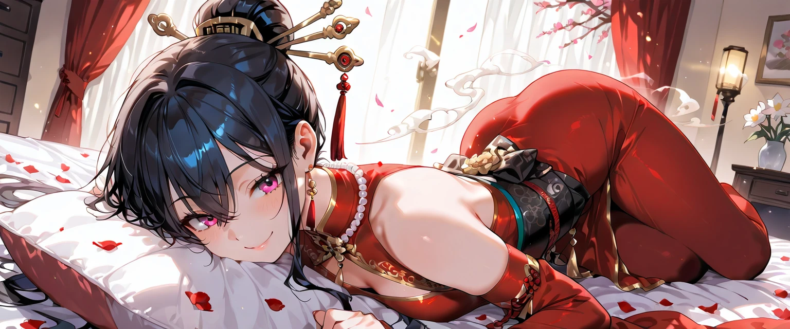 (masterpiece:1.2), Redhead,ponytail,greenいリボン,桃色ofエプロンドレス,(Anna Millers:1.5),Red High Heels,白色ofbackground, Cute face, (赤いeye:1.5), Perfect body (大きなchest:1.3), Red Shoes, Hair Ribbon, Highest quality, High resolution, unity 8k wallpaper, (figure:0.8), (eyeof中of美しいディテール:1.6), Highly detailed face, Perfect lighting, Highly detailed CGI, (白色ofbackground:1.5), I don't have anything in my hands, 1人of女of子, 全身1人of女of子, armor, black_hair, Blurred, Blurred_background, Blurred_prospect, chest, green_eye, Closed_mouth, depth_of_Field, Earrings, jewelry, length_hair, Looking_in_Audience, smile, 一人in, upper_body