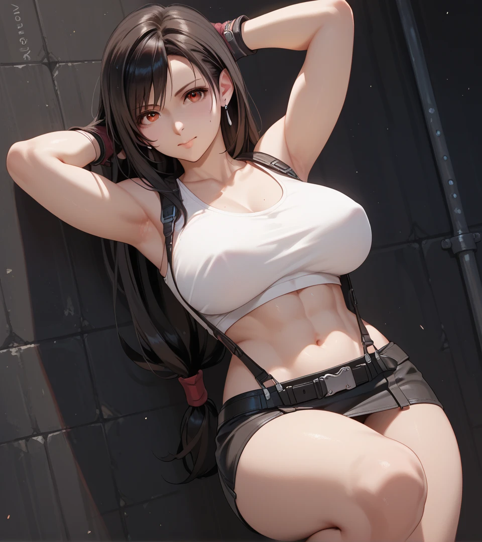Not wearing pants,pov from down,angry expressions,Drawing the whole body of a beautiful woman,Extraordinary beauty,Beautiful woman with big breasts,Woman with a deep moat on her face,Sitting Woman,Detailed abs,Drawing from the breast down of a woman,Lower body naked,Not wearing pants,Concrete wall on background,underground room,Detailed crotch,NSFW, Underwear that dug into the crotch, hair, Sweat,dynamicposes,Colossal tits,Beautiful woman,Toned body,Sweating, hightquality, Beautiful crotch,Sweat profusely,de pele branca,Black leather gloves,Concrete floors,Silver Dish,
