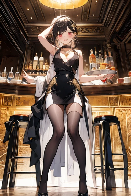 (masterpiece:1.8),(Highest quality:1.8),(Very detailed:1.8),(8K:1.8),(Ultra-fine Illustration:1.5),Cute Single Mature Woman,skinny,Small Ass,Straight twin tails,Flat Chest,Small breasts,(Shiny metallic gold,good,panties),,Gold Corset,choker,Gold Long Gloves,gold boots,(hilarious pose:1.5),stand,(Trying on lingerie in a lingerie shop),Full body angle,