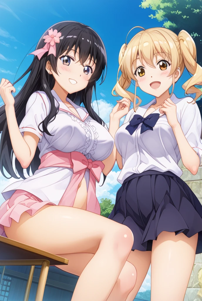 Long Hair、chest、Staring at the audience、blush、smile、Open your mouth、bangultiple Girls、skirt、Blonde Hair、大きなchest、Black Hair、Knee socks、Long sleeve、ribbon、belly button、Two Girls、chestの谷間、Exposing shoulders、Twin tails、jewelry、Sitting、clavicle、Jacket、Swimwear、ヘアribbon、Yellow Eyes、:d、bikini、Thighs、Earrings、Outdoor、Frills、Open clothes、null、choker、Daytime、Dark Skin、ミニskirt、Off the shoulder、stomach、Manicure、Dark Skinの女性、青null、青いskirt、Wet、Kneel、Skin irregularities、Thighsストラップ、umbrella、High leg、黒いchoker、Split seat、Beach、chestを押さえる、Nettai、frontタイ トップ、Frills bikini、ピンクのbikini、マイクロskirt、bikini skirt、Asymmetric docking、Nettai Knee socks、Beach パラソル,pubic hair,Pubic hair，pubic hairがはみ出ている，Pubic hairが見えている，Nipples,Nipplesが勃起している,Nipplesが立っている,Vulgar,,The crotch is open,,show off,front,Spread your legs,Squat,Pee,No underwear