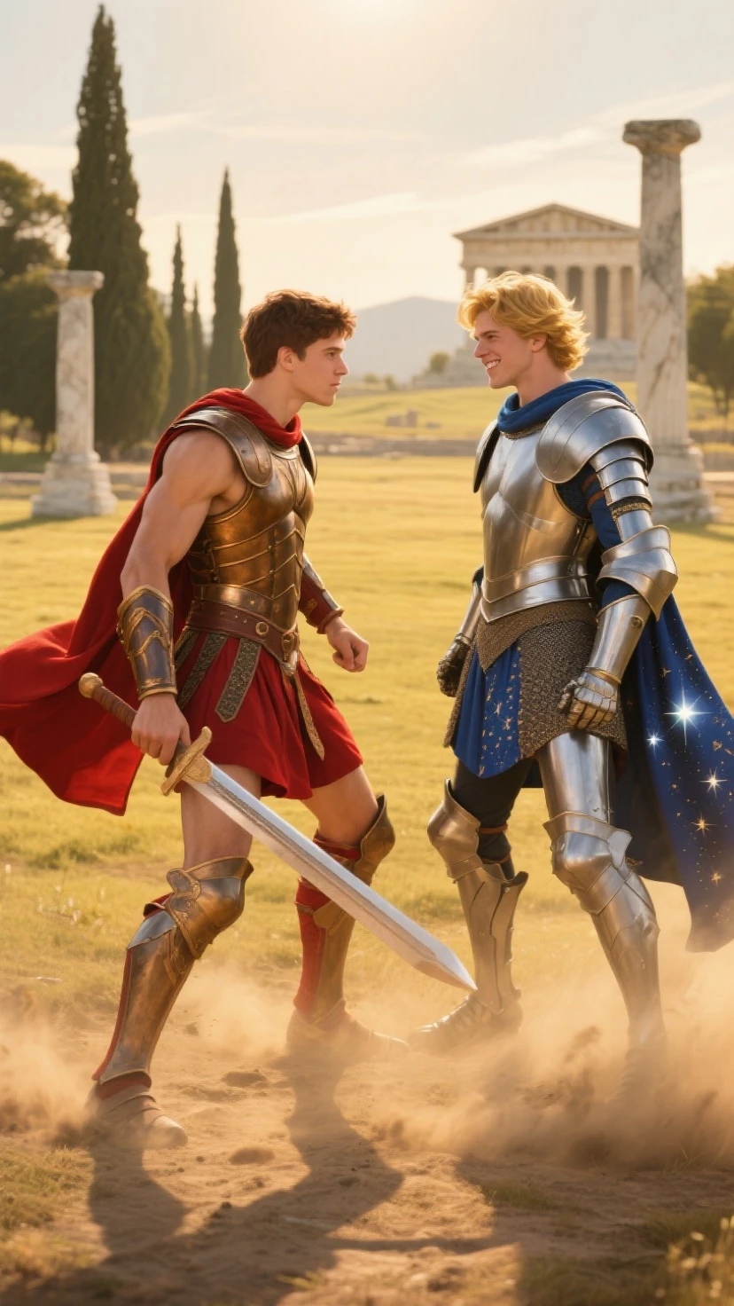 naked muscular and muscular Prince Harry as a medieval scantily clad knight . taking off his armor and masturbating , masturbates . Drops of cum are leaking out of the big dick
