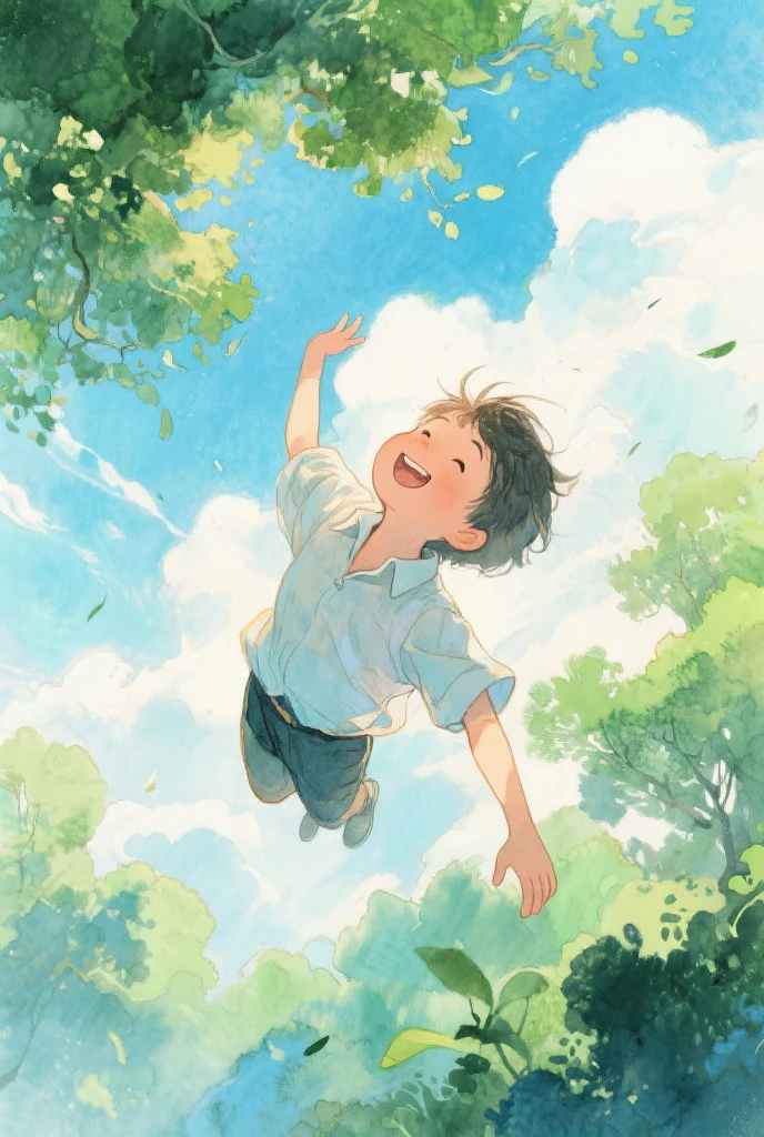Quentin Blake style photo 、hydrangea、Overslept、Sprinting、Wind Dependent、High resolution、Highest quality、masterpiece、Very detailed