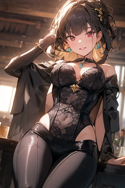 (from below:1.2),(from side:0.9), ((Face)), (Close-Up:0.4), (RAW photo:1.2), delicate and beautiful, wonderful, Fine detail, official art, huge file size, Ultra-detailed, very detailed girl, very detailed eyes and face, Bright on the face、Photorealistic perfect body、Ultra-high image quality、Ultra-high realistic image quality,(with sparkling eyes and a contagious smile),(her thin pubic hair:1.4),(Japan Gal:1.3)、(Teenage face:0.8)、Black miniskirt,garters,(twin)、(medium-breasted:1.2)、(cleavage of the breast:1.0)、(Gravure Pose:1.4)、(Cowboy Shot、Thigh up:1.0)、Waist slender、(bangss)、(platina bronde hair color:1.1)、(voluminous curly hair:0.3)、(long hair:1.2)、(good lighting)、A smile、Gal Style Makeup、Gal style earrings、Gal style bracelet、(Gal style long necklace),happy smile, smiling,((Very happy smile))、Show shoulders、Complex patterns and transparent materials、Artistic depiction of seductive women, Emphasizes her charming silhouette,famous cafe background in italian,open mouth, looking at viewer,