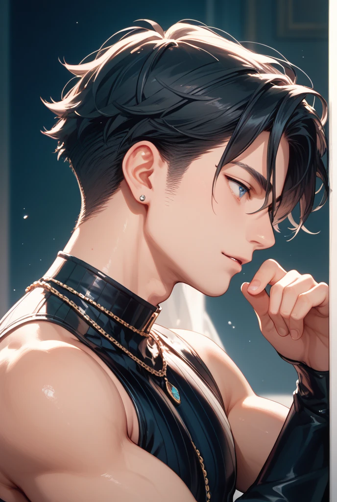((Young man)), ((ultra realisitic)), ((picture-perfect)), ((face perfect)), ((ultra detaild)), ((fully body)), ((perfectbody)), A teenage boy, in with fighter bands on hands, her hair is medium length and wild, fully body