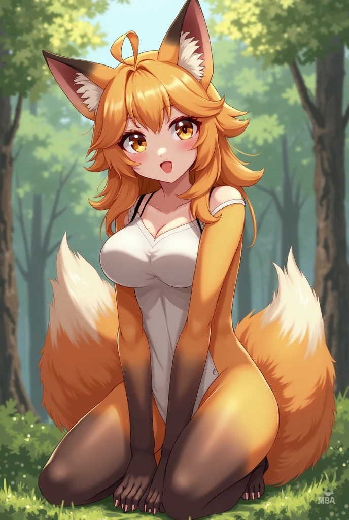 detailed background, furry female, (foxe), anthro, blush, (solo), rear view, (small , petite, slim, girls1.3), pawpads, standing, kneeling, feminine, large eyes, feet visible, side view, (symmetrical), detailed fur, masterpiece, best quality, photorealistic, hyperrealistic, ultradetailed, detailed background, photo background, [by dagasi|ancesra:0.5], (by foxovh|by personalami), (by einshelm|by tom_fischbach)],