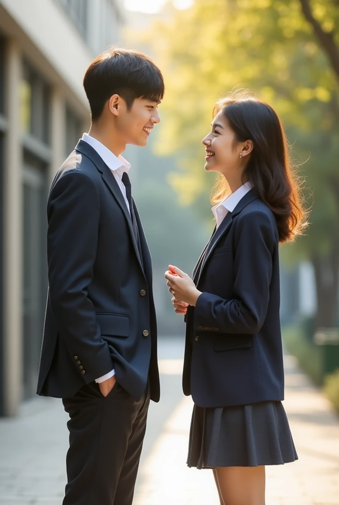 Couple,high school student,Japanese,Black and white photography,young