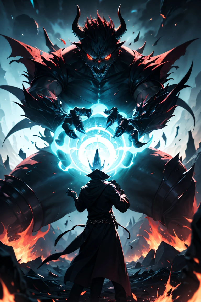 Cinematic t-shirt art, Estilo de pintura. Gandalf vs Balrog. arte epica, altamente detalhado, rosto detalhado, intrincado, vivid colors. Black background with cinematic flames.