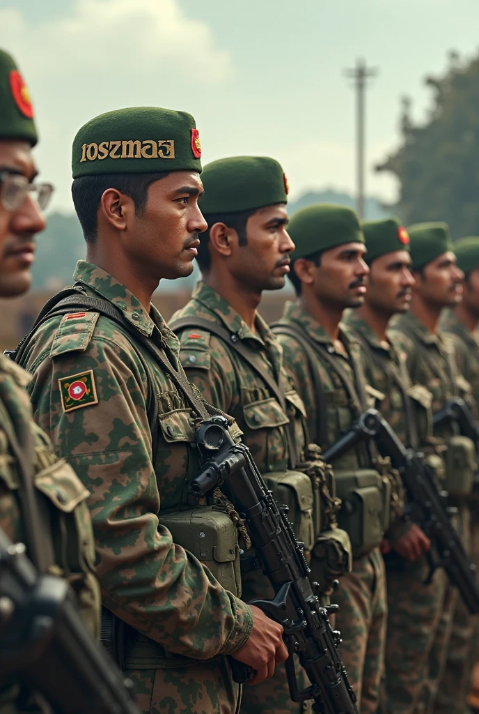 Soldiers with Indian flag