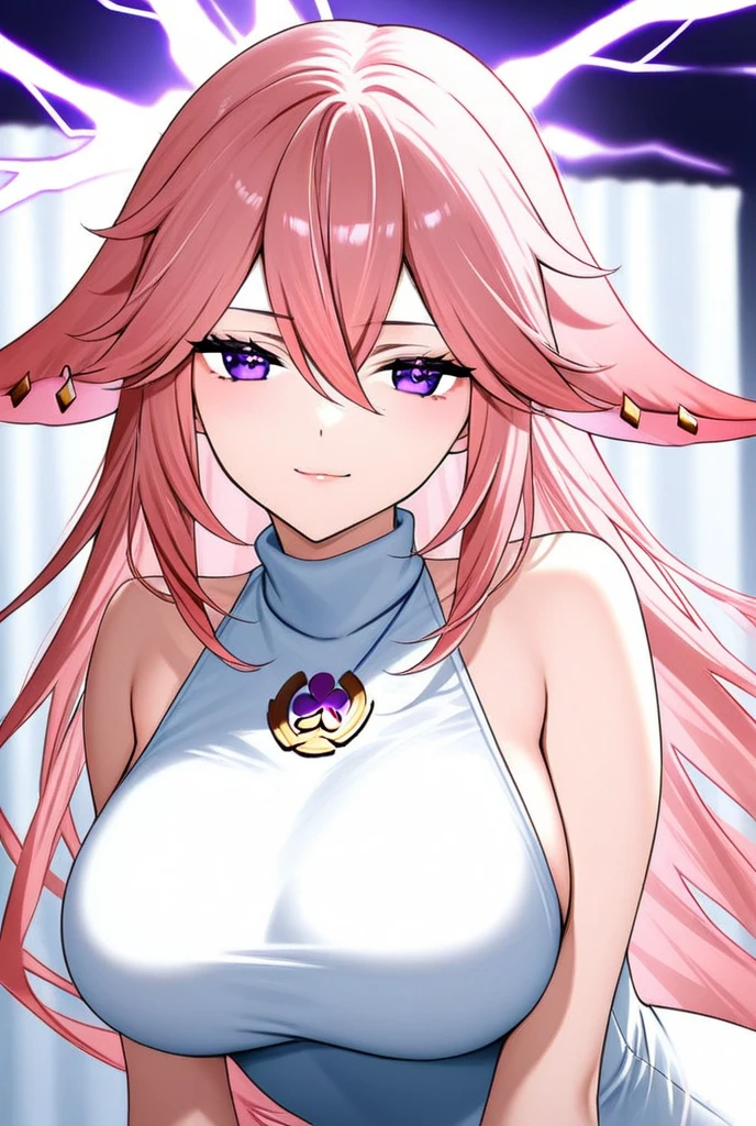 Ultra-detail,(highres:1.1),best quality,(masterpiece:1.3),cinematic lighting,
ngnl_jibril,long hair,pink hair,halo,showing back,looking away
(detailed face and eyes:1.3),detailed teeth,close up, large breast