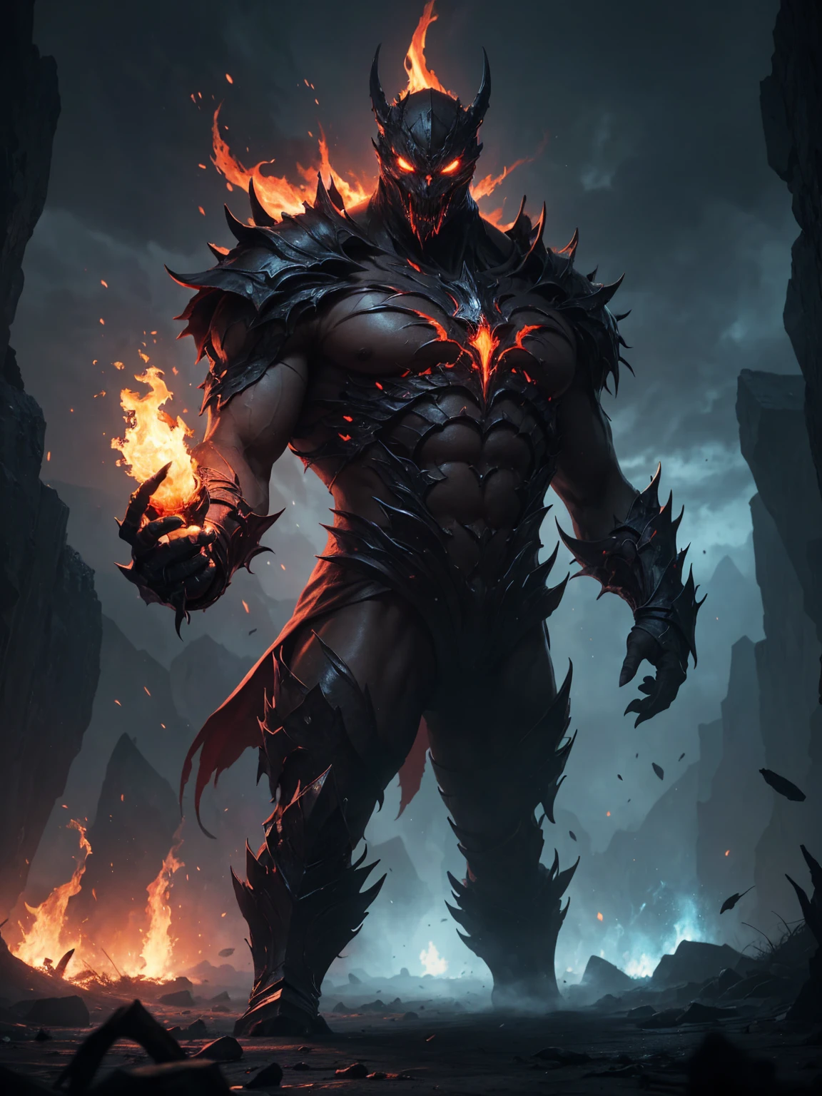 (8k, RAW photo, best quality, masterpiece:1.2), (realistic, photo-realistic:1.37), octane render, ultra high res, ultra-detailed ,professional lighting, photon mapping, radiosity, physically-based rendering, ue5, ((earth giant monster)), ((red glowing ember on giant's body)), ((red eyes)), ((holding flaming sword)), ((burning castle)), ((flaming wings))