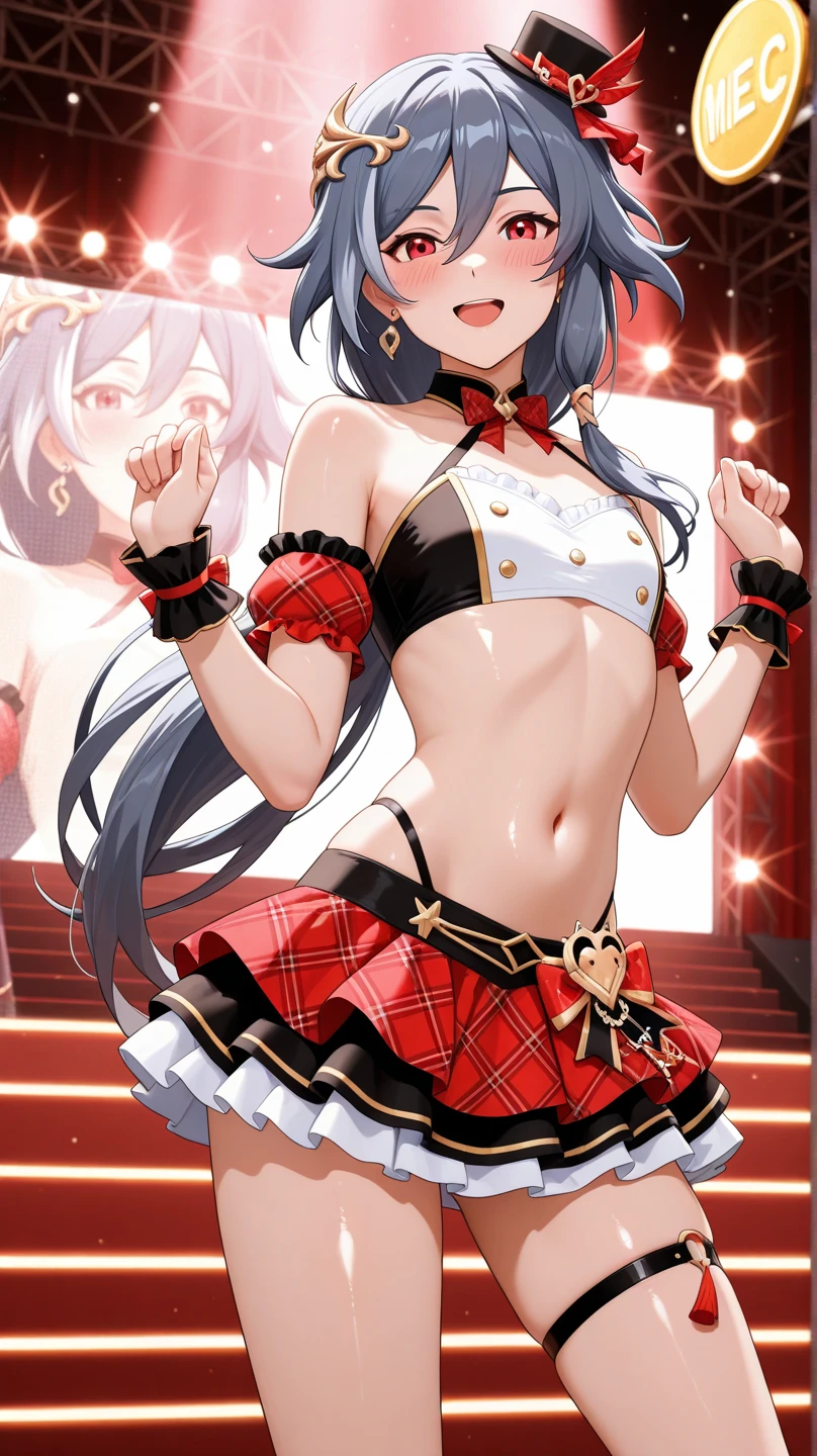 ,,,girl,Grinning face,No panties,Spread your legs, spread your legs, sing, sing, sing,Idol Venues,Many spectators,Pissing, pissing, pissing, dripping pussy juice,Inner thighs,front,Black Hair,belly button,Stylish,smile,Side Ponytail,Red outfit,Big breasts underboob,light spots,Sexy cape red stockings,Bikini Armor,No pantiesー