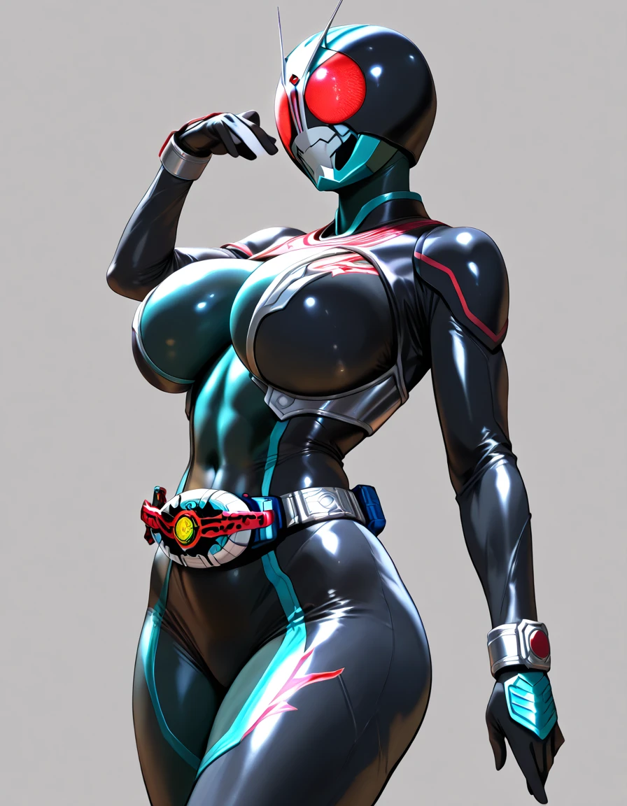 Kamen Rider Sexy Lady、Ultras　huge bust、super huge huge huge huge breasts,Background of Saitama Arena、Jump to Kick、Petals scattered、