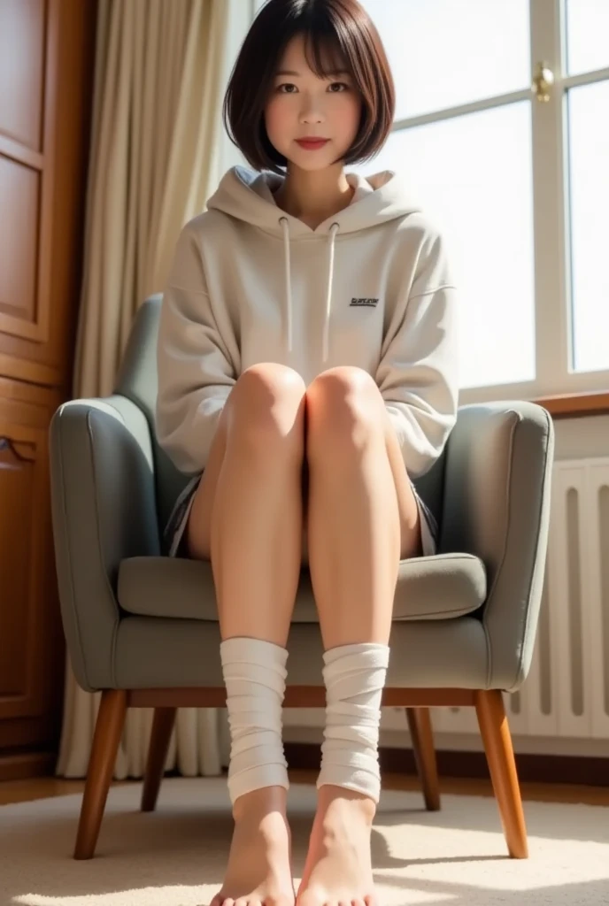 (masterpiece, best quality), 1girl, <lora:striped_tube_socks:1> socks, sitting,