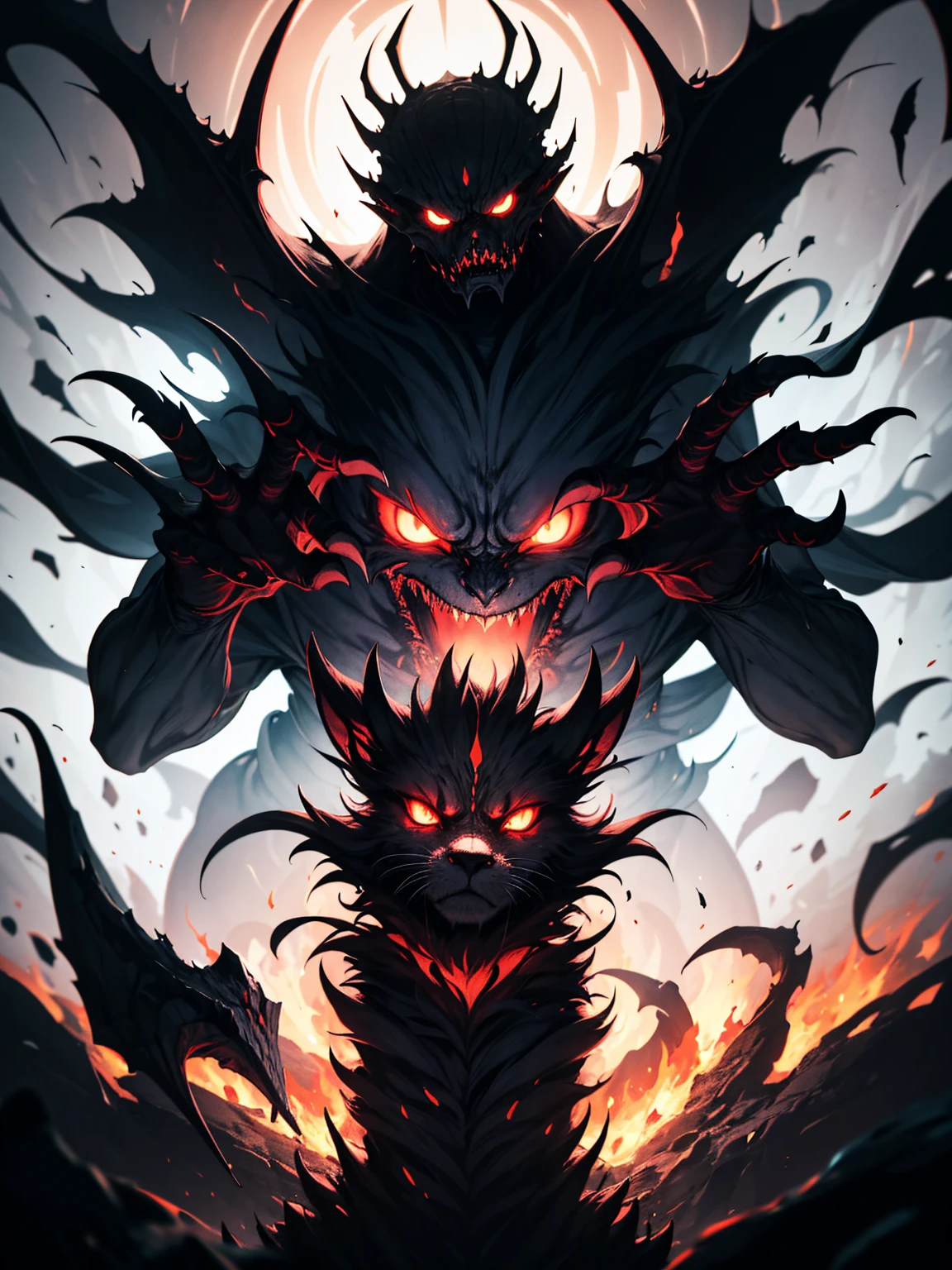 Thin, (Best Illustration), 8k Resolution, Mean Man, Imposing, Masculine, Intricate Details, Best Quality, Realistic, Ultra Detailed, Best Lighting, Best Shadows, Ultra HD, A Necromancer, Night, Magic, Dark Style, Vampire, Bat Wings, Bright Red Eyes, Demon
