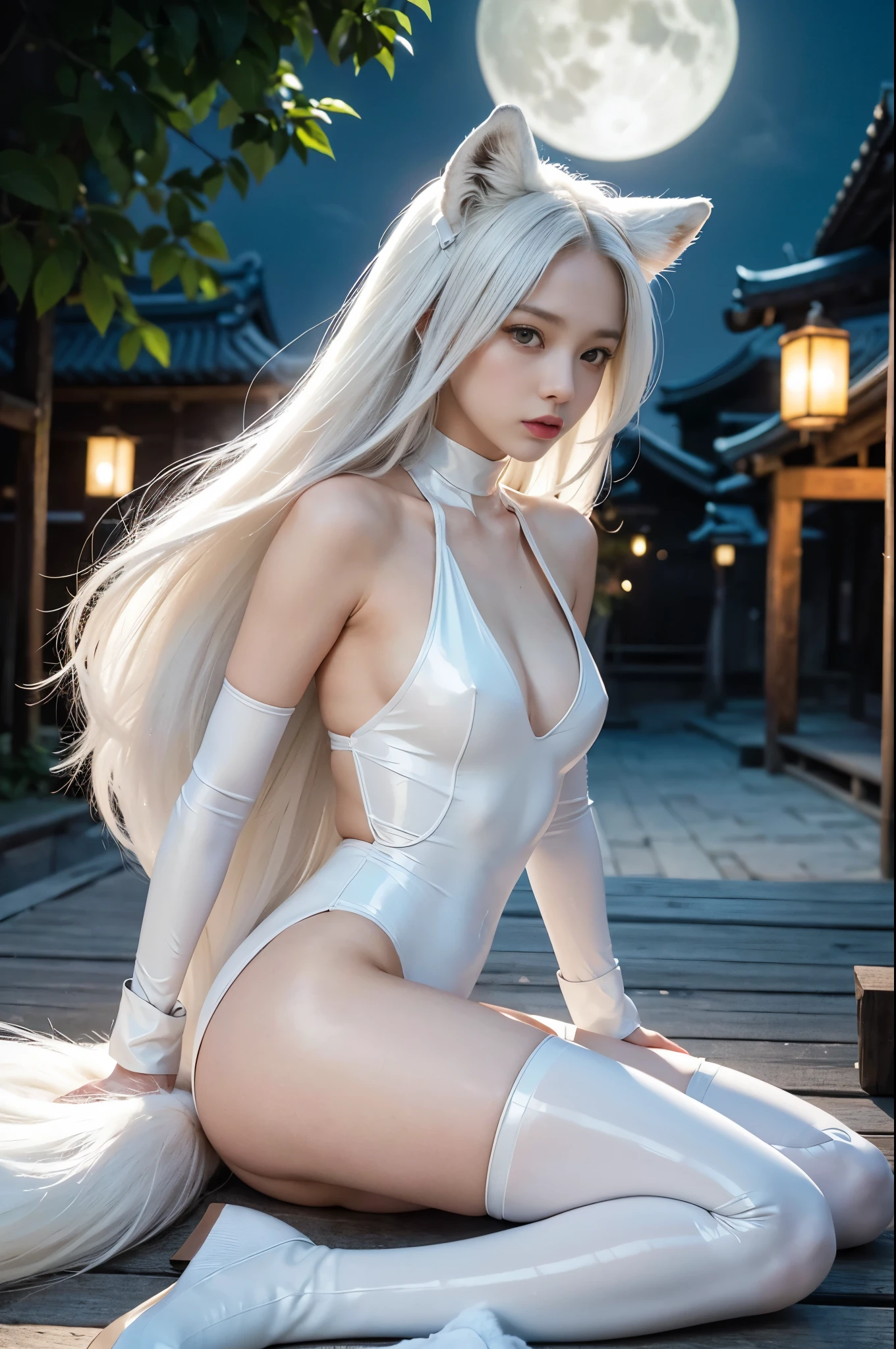(RAW photo, best quality, masterpiece:1.2), (realistic, photo-realistic:1.4),(masterpiece:1.4),(best quality:1.4),1girl, solo, :d, animal ear headphones, animal ears, arms up, bangs, blush, bodysuit, breasts, bunny pose, clothes writing, covered navel, cowboy shot, cropped jacket, fake animal ears, gloves, outdoor,morning,snow, hair intakes, headphones, impossible bodysuit, impossible clothes, jacket, large breasts, latex, latex bodysuit, long hair, long sleeves, looking at viewer, large breasts, multicolored gloves, open mouth, pink bodysuit, pink eyes, red eyes, red jacket, shiny clothes, shrug \(clothing\), sidelocks, skin tight, smile, thigh gap, thighs, twintails, very long hair, white gloves, white hair,alice \(nikke\),(shiny skin),realistic, --auto