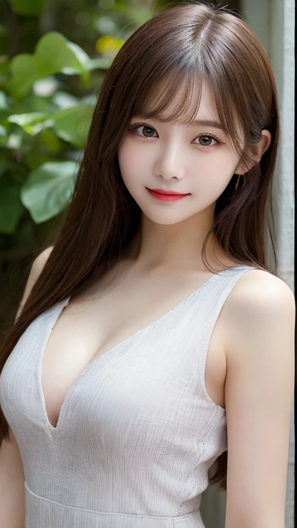 1 girl, (White background), ((8K, masterpiece: 1.4)), (Professional shooting, sharp:1.2),Perfect dynamic composition, (Natural sunlight), (Soft shadows), (Perfect body:1.4, Slim abs:1.2), ((Random Female Hairstyles:1.2, Huge breasts:1.1)), Zhongchanghai, Extremely detailed face and skin, Perfect Asia, White skin, (Delicate skin:1.3),(Latex leather:0.4), (Perfect and radiant skin:0.6), Bai Senai, 21 years old, fashion model, (Sexy casual), Showing cleavage, Blonde hair, Light brown eyes, beautiful eyes, Round eyes, Pretty Face, blush, Glossy lips, High nose bridge, shiny eyes, Perfectly proportioned face, real moist skin, Exquisite expression, Smile at the camera, looking at camera, Exquisite expression, Elegant necklace, Elegant earrings, The Minimalists, walk