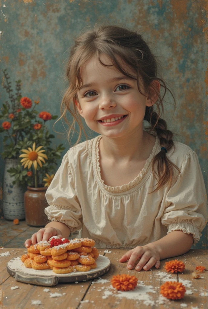 (Cinematic photography:1.3) from (Hip High Photos:1.3),(skinny:1.3) Beautiful 12 year old girl, (ComplexLight brown hair), Highly detailed textures кожи, Realistic texture кожи, Look straight into the camera, (View your viewers) ), Pouting, cake, Shine, dramatic, dream-like, cake flower garden, elegant, strange, kid, Высокодеталfromированный, Complex, UHD Digital Photography, Fantasy Theme, Narrow shoulders, , Beautiful girl, wonderful, Beautiful body, Highly detailed full-body shots, dream-like, cake, watercolor, strange, kid, Detailed Hair Ribbon, Highly detailed textures, Realistic texture, Digital Painting, Highly detailed photos, (art deco: 1 .хоторалfromм:1.3),(Classic realfromm:1.3),(Fujifilm Superior:1.3),натуралfromм, Golden Hour Light,