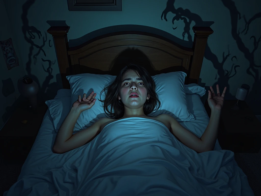 Images of a person having nightmares