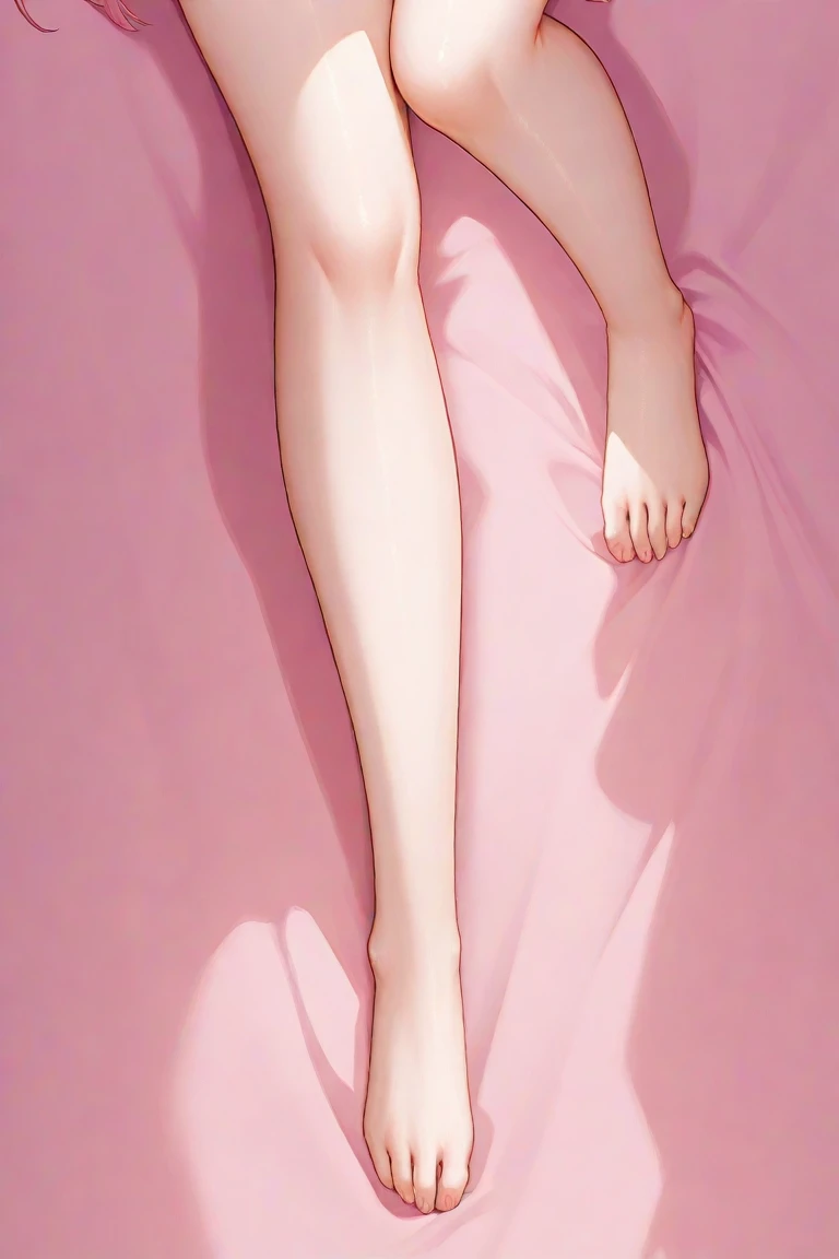 Anime girl showing her feet in stockings