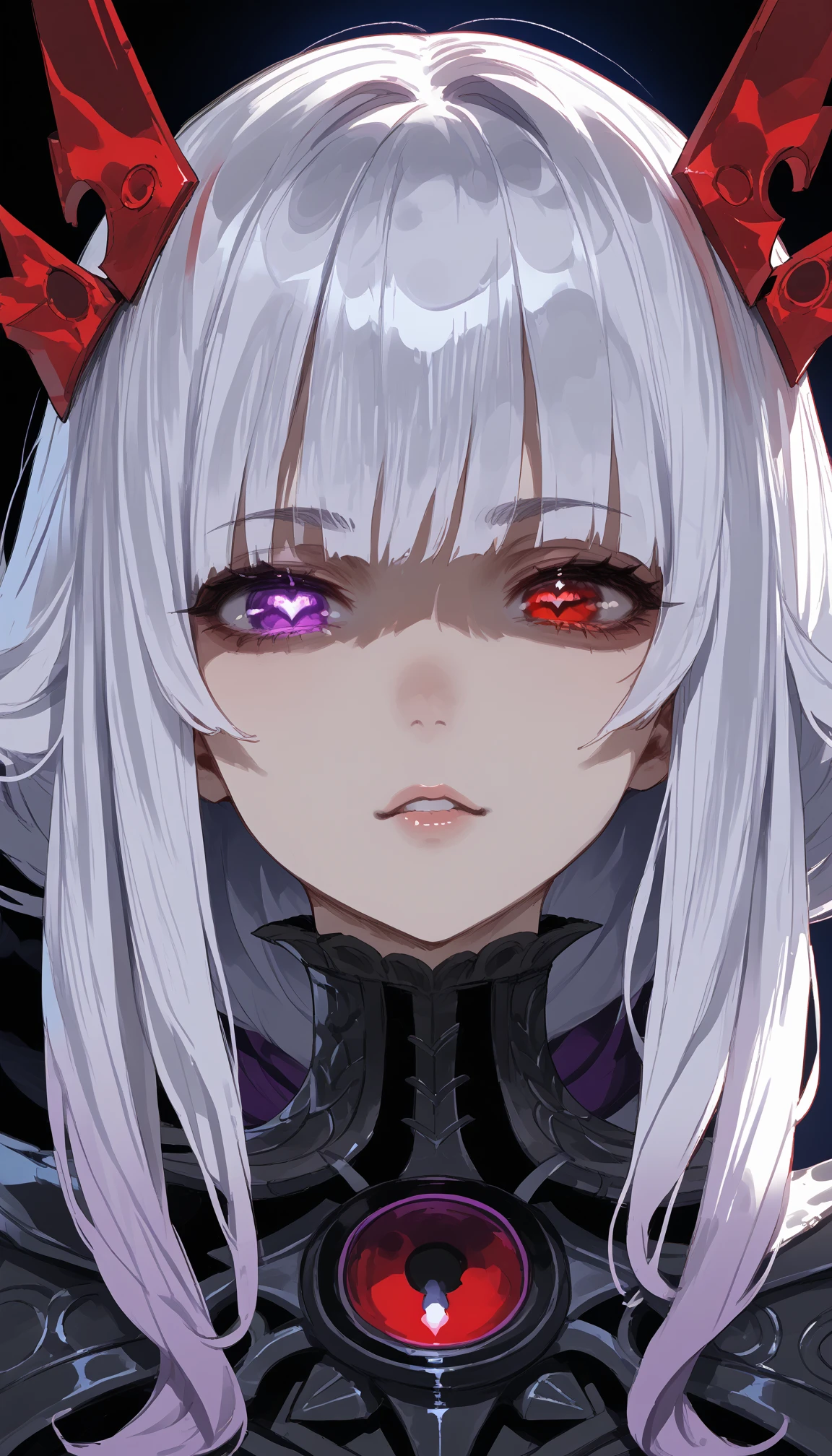 score_9, score_8_up,score_7_up, score_6_up BREAK insanity-angle, 1girl, letterboxed, modernia2nd, red eyes, grey hair, long hair, bangs, purple hair ribbon, tiara, bandaged head, black dress, cleavage, halterneck <lora:modernia-nikke-richy-v1_pdxl:1> <lora:insanity-angle:1.5>