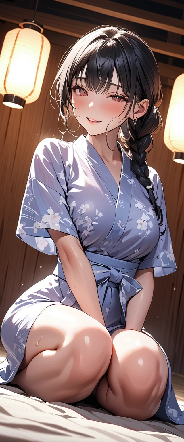 Nico robin, one piece, black hair, blue eyes, large breasts, hair slicked back,
BREAK ((yukata:1.30), (kimono:1.15):1.2)
BREAK closed eyes, clenched teeth, nude, blush, sweat, big breasts, arms behind head, wince, upper body,
BREAK ((anime girl)), best quality, expressive eyes, perfect face, (masterpiece), best quality, expressive eyes, perfect face, ((best quality)), ((ultra-detailed)), ((an extremely delicate and beautiful)), perfect eyes, perfect body, ((synmetry eyes)), beautiful eyes, ((thick thighs)), shiny skin, soft skin, ((synmetry body)), ((perfect body)),