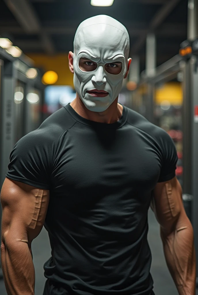 bodybuilding physique, A muscular man with a strong build.. He has a well-defined jaw and a serious expression.. Su piel es clara, y tiene barba corta. Boxeador o karateka, pose de karate, pose de boxeo, only pants, hermoso rostro,lleno de luz,Una mirada decidida, corte militar, ruso, fondo de ciudad apocaliptica, luchando contra zombies, punches against zombies, sneaker mask, gafas de sol