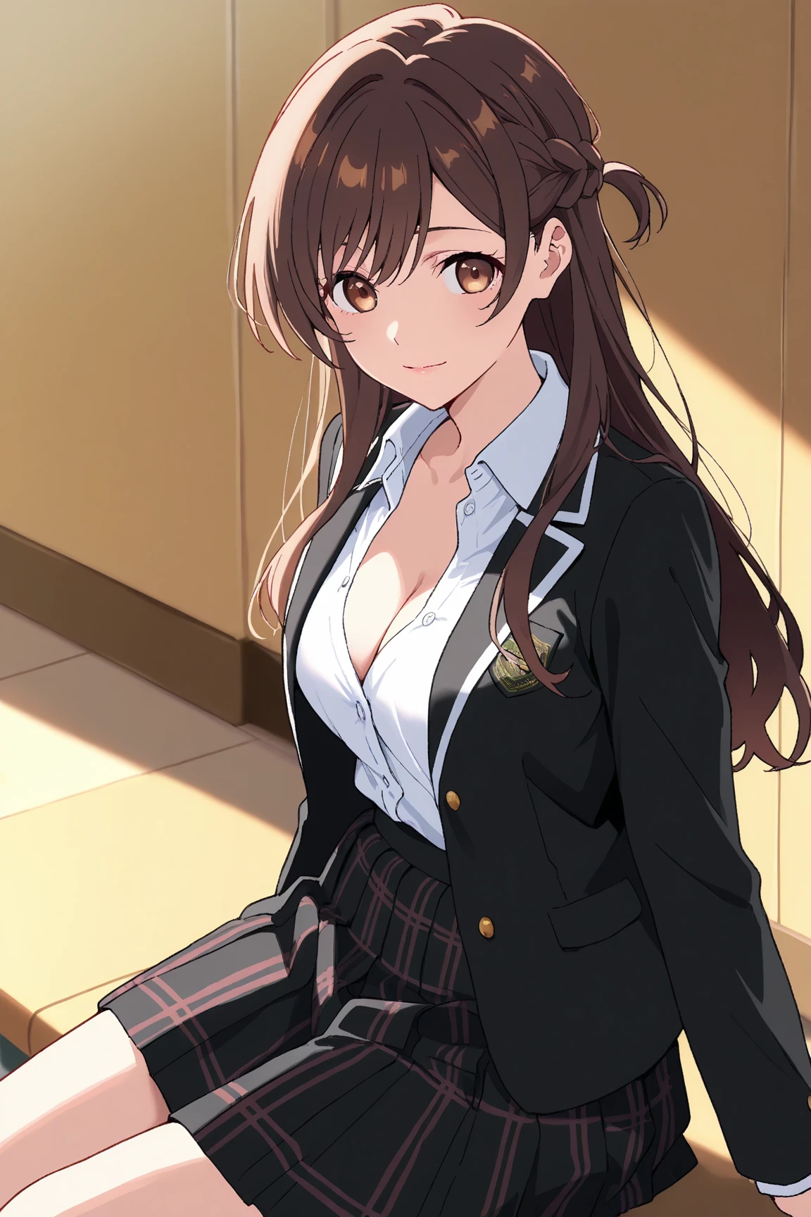 sawakoyamanaka, <lora:sawako yamanaka s2-lora-nochekaiser:1>, 
sawako yamanaka, (brown eyes:1.5), brown hair, glasses, long hair,
BREAK belt, official style, pantyhose, teacher, dress, light brown dress, skirt, pencil skirt,
BREAK indoors, classroom,
BREAK looking at viewer, (cowboy shot:1.5),
BREAK <lyco:GoodHands-beta2:1>, (masterpiece:1.2), best quality, high resolution, unity 8k wallpaper, (illustration:0.8), (beautiful detailed eyes:1.6), extremely detailed face, perfect lighting, extremely detailed CG, (perfect hands, perfect anatomy),